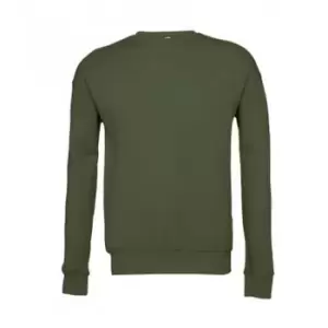 image of Bella + Canvas Adults Unisex Drop Shoulder Sweatshirt (L) (Military Green)