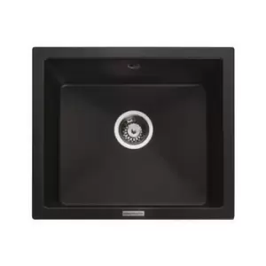Image of Single Bowl Undermount Black Granite Kitchen Sink - Rangemaster Paragon