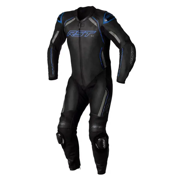 Image of RST S1 CE Leather One Piece Suit Black Blue Size 38