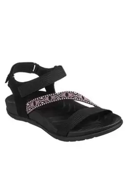 image of Skechers Reggae-lite Sandals, Black, Size 4, Women