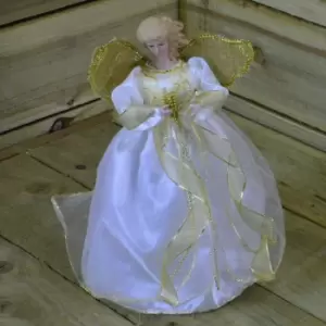 Image of Gold & Ivory 30cm Christmas Tree Top Fairy Angel House Decoration Ornament