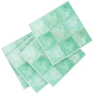 Image of Wickes Aqua Squares Self Adhesive Vinyl Tiles 305 x 305mm - Pack of 11