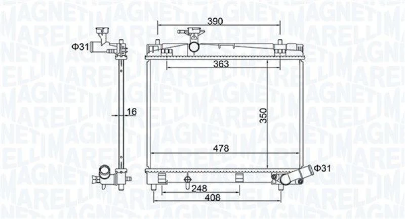 Image of MAGNETI MARELLI Engine radiator MAGNETI MARELLI 350213208400