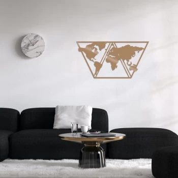 Image of World Map Metal Decor 9 - Copper Copper Decorative Metal Wall Accessory