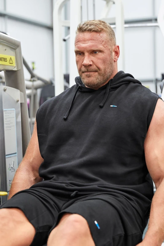 Image of BadRhino BadRhino Men Sleeveless Hoodie in Black Size: X-Large Black 1XL Male 5057147755978