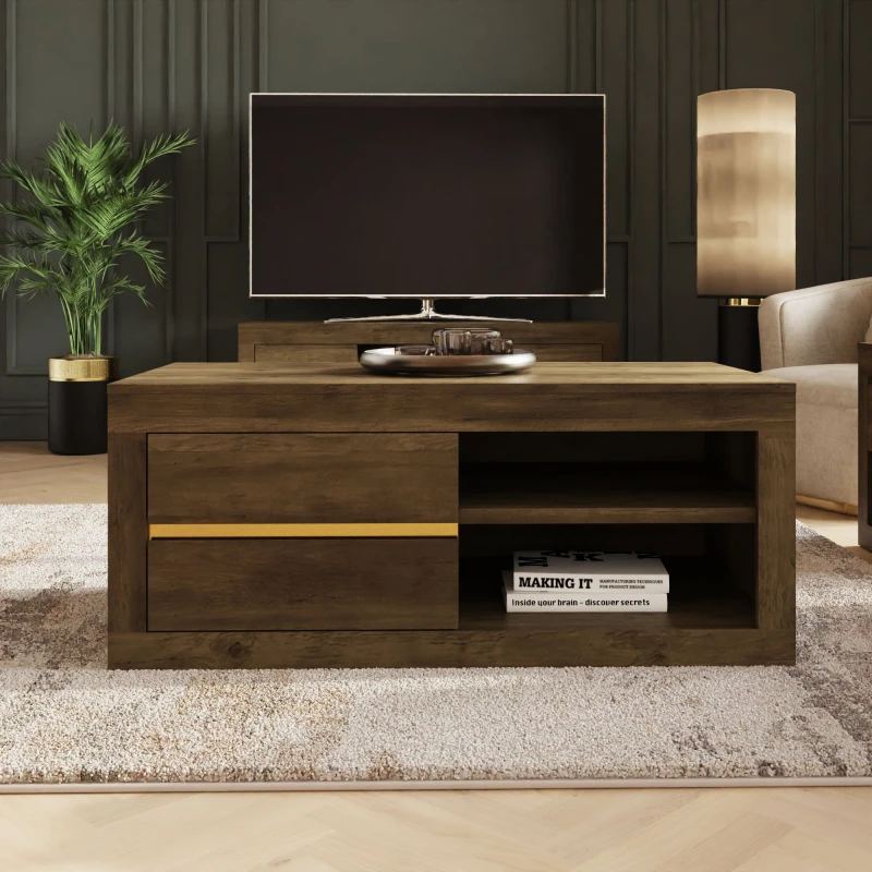 Image of GFW Astley Knotty Oak 2 Drawer Coffee Table