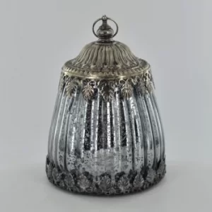 image of Grey LED Lantern Pewter 15cm