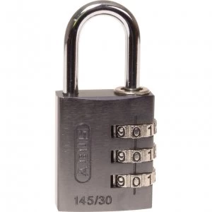 image of Abus 145 Series Aluminium Combination Padlock 30mm Titanium Standard