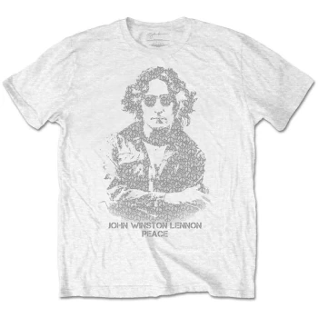 Image of John Lennon - Peace Unisex Large T-Shirt - White