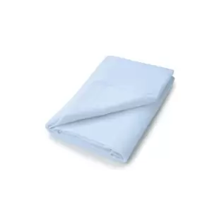 Image of Helena Springfield Brushed Cotton Kingsize Flat Sheet, Chambray Blue