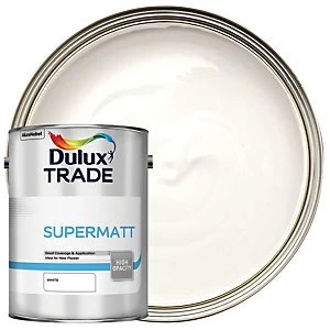 Image of Dulux Trade Supermatt Emulsion Paint White 5L