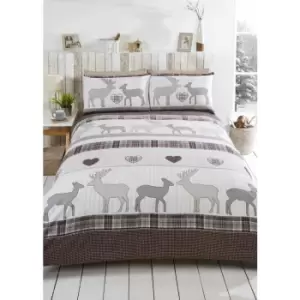 image of St Andrews Duvet Cover Set, 100% Brushed Cotton, Natural, Single - Natural