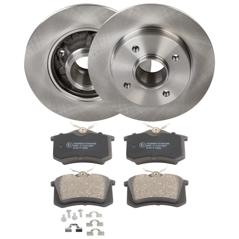 Image of RIDEX 3405B1904 Brake disc and pads set Rear Axle, Brake Disc Type: Solid, not prepared for wear warning indicator, without wheel bearing Brake Set,d