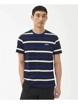 Image of Barbour International Gauge Stripe T-Shirt - Navy, Size S, Men