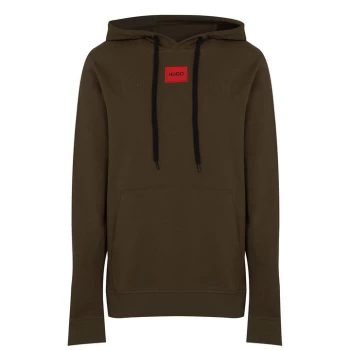 Image of Hugo Boss Daratschi 212 Red Patch Logo Pullover Hoodie Khaki Size M Men