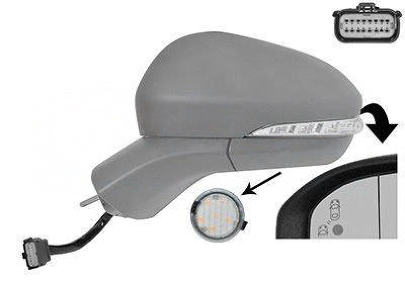 Image of VAN WEZEL 1883825 Wing mirror * HAGUS * Left, without memory, primed Outside Mirror (50)