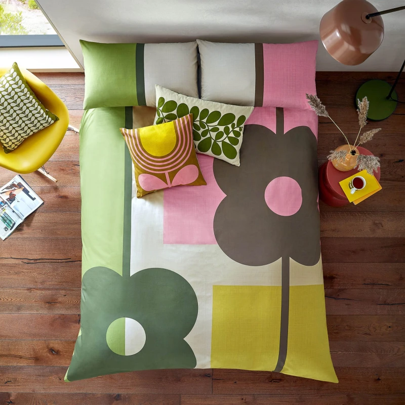 Image of Orla Kiely Abacus Block Duvet Set, Super King, Multicolour