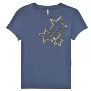 Image of Only KONMOULINS STAR Girls Childrens T shirt in Blue - Sizes 6 years,8 years,12 years
