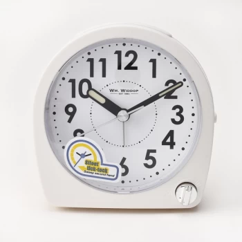 Image of WM WIDDOP Round Alarm Clock with Sweep Movement - White