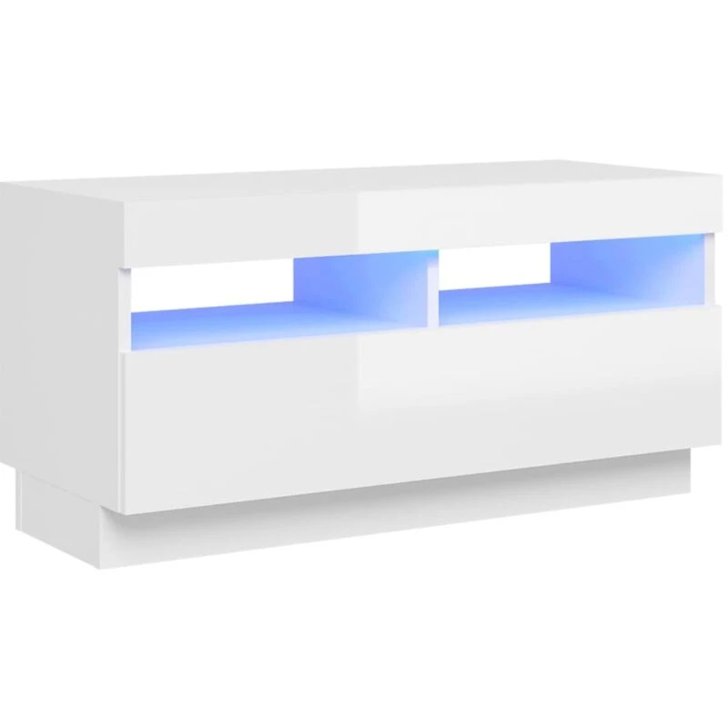 Image of VIDAXL TV Cabinet with LED Lights High Gloss White 80x35x40cm Vidaxl 8720286218617