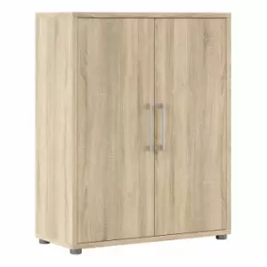 Image of Prima Bookcase 2 Shelves With 2 Doors In Oak Effect
