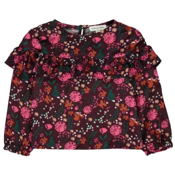 image of Rose and Wilde Printed Floral Blouse - Burgundy