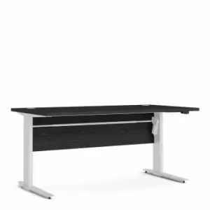 image of Prima Desk with Height Adjustable White Legs 150cm, black