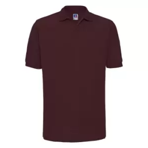 Image of Russell Mens Ripple Collar & Cuff Short Sleeve Polo Shirt (2XL) (Burgundy)