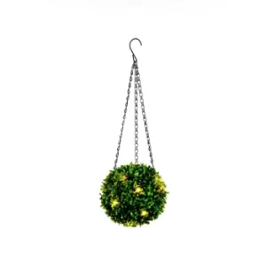 Image of Pre-Lit Round Artificial Topiary 18Cm, Battery-Powered