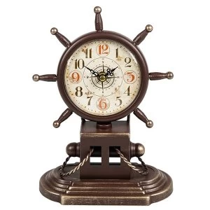 Image of Past Times Ships Wheel Clock