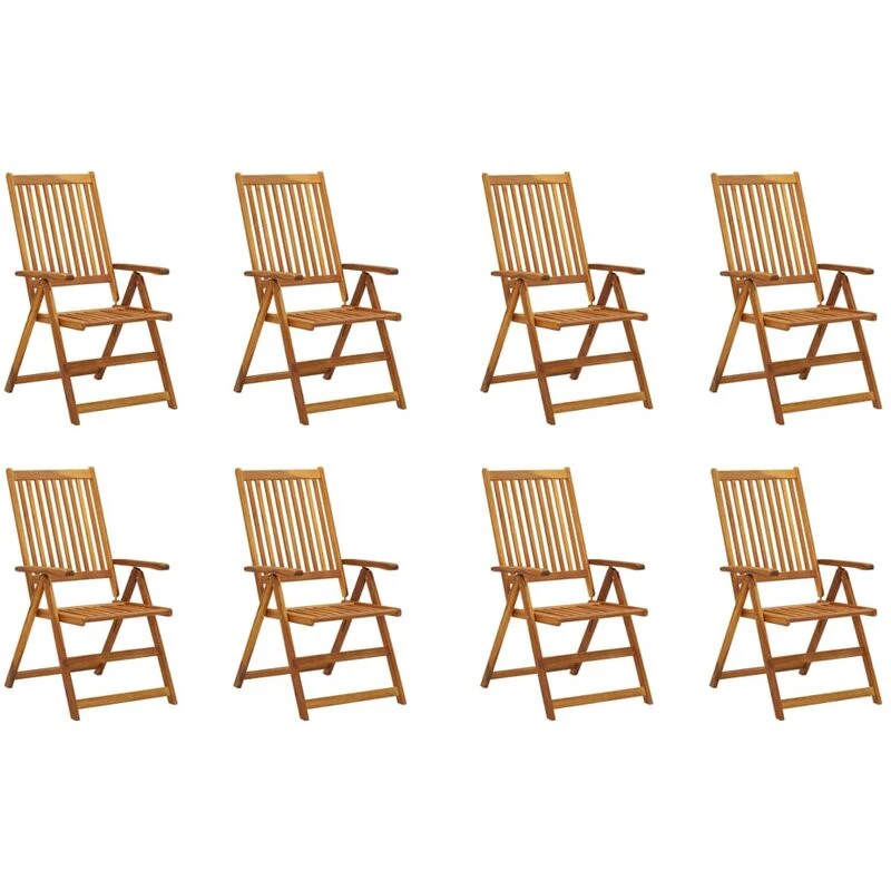 Image of VIDAXL Folding Garden Chairs 8 pcs Solid Acacia Wood Vidaxl 8720286460351