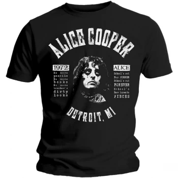 Image of Alice Cooper - School's Out Lyrics Unisex XX-Large T-Shirt - Black