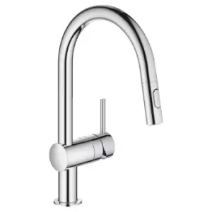 image of Grohe Minta Chrome-Plated Kitchen Pull-Out Mono Mixer Tap