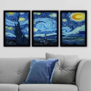Image of 3SC190 Multicolor Decorative Framed Painting (3 Pieces)