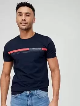 Image of Tommy Hilfiger Corp Chest Front Logo T-Shirt - Desert Sky, Desert Sky Size XL Men