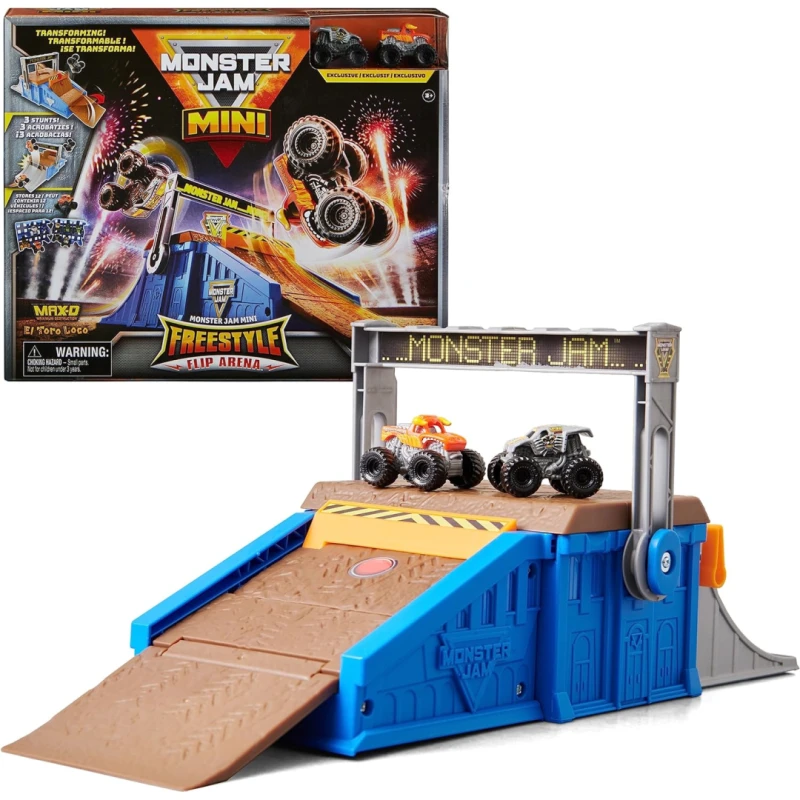 Image of Monster Jam Monster Jam Mini Monster Truck Flip & Go Playset