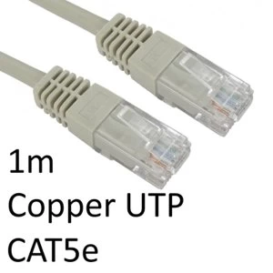 image of RJ45 (M) to RJ45 (M) CAT5e 1m Grey OEM Moulded Boot Copper UTP Network Cable