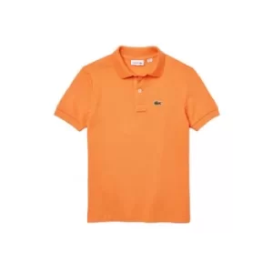 image of Lacoste Kids Mandarin Tree Orange Regular Fit Petit Pique Polo Shirt