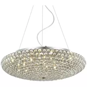 Italux Santo - Classic Hanging Pendant Chrome 12 Light with Crystal Shade, G9