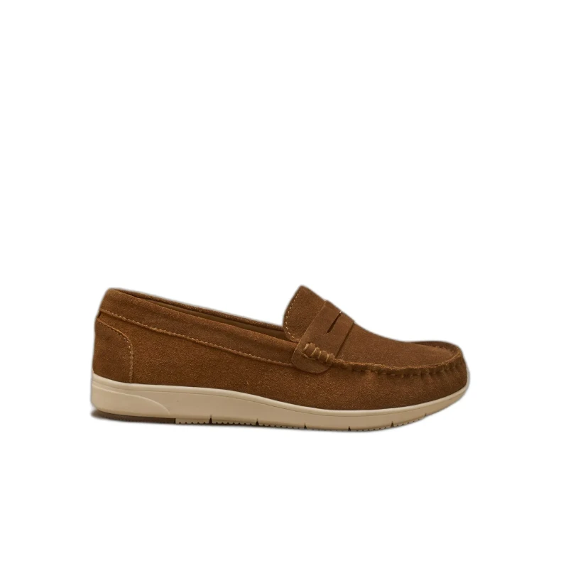 Image of Pediconfort Velvet leather loafers For Her Pediconfort Marron Female 38