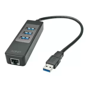 image of Lindy USB 3.1 Hub & Gigabit Ethernet Adapter