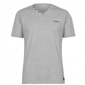 image of Firetrap Striding V Neck T Shirt Mens - Grey Marl