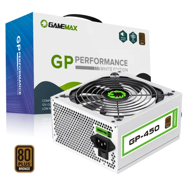 image of GameMax GP450 80+ Bronze PSU - WHITE