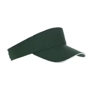Image of SOLS Unisex Ace Sun Visor (One Size) (Forest/White)