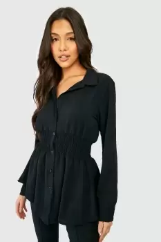 Image of Hammered Shirred Waist Shirt