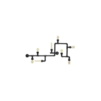 Image of Ideal Lux Lighting - Ideal Lux Plumber - 8 Light Indoor Wall / Ceiling Light Matt Black, E27
