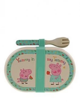 Image of Peppa Pig Peppa Pig Bamboo Snack Box With Cutlery Set