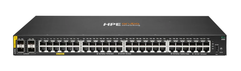Image of HPE Aruba Networking CX 6100 48G Class4 PoE 4SFP+ 370W Switch