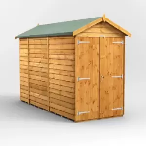 10x4 Power Overlap Windowless Apex Double Door Garden Shed