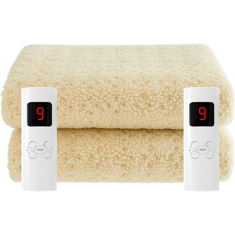 Image of Sweet Dreams Electric Heated Blanket 9 Heat & 9 Timer Settings in Beige Size: Double Beige Unisex Double